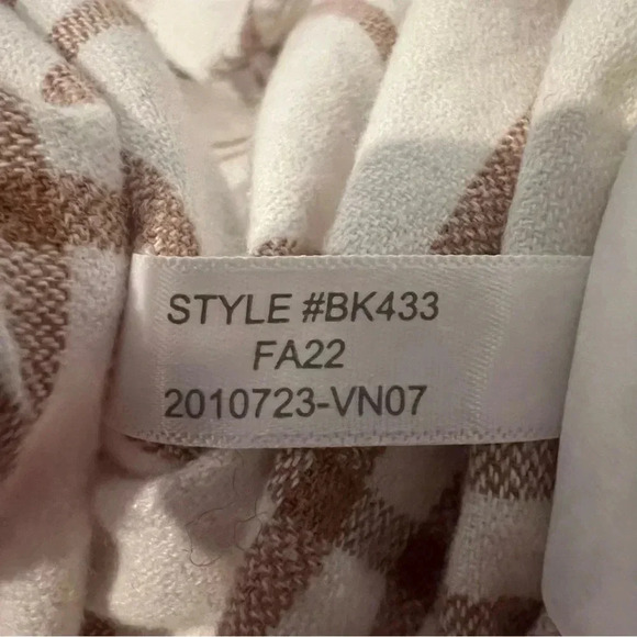 J Crew Shacket Cream and Brown Plaid Flannel with Pockets! Womens Size 2XL EUC - Picture 7 of 7